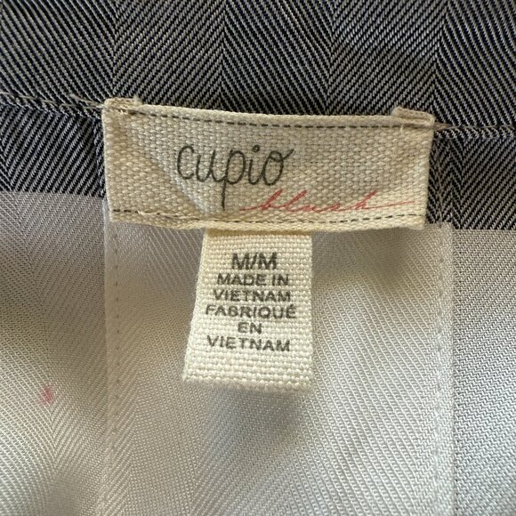 Cupio Blush gray and white striped collared sleeveless button down shirt size M - Picture 6 of 7